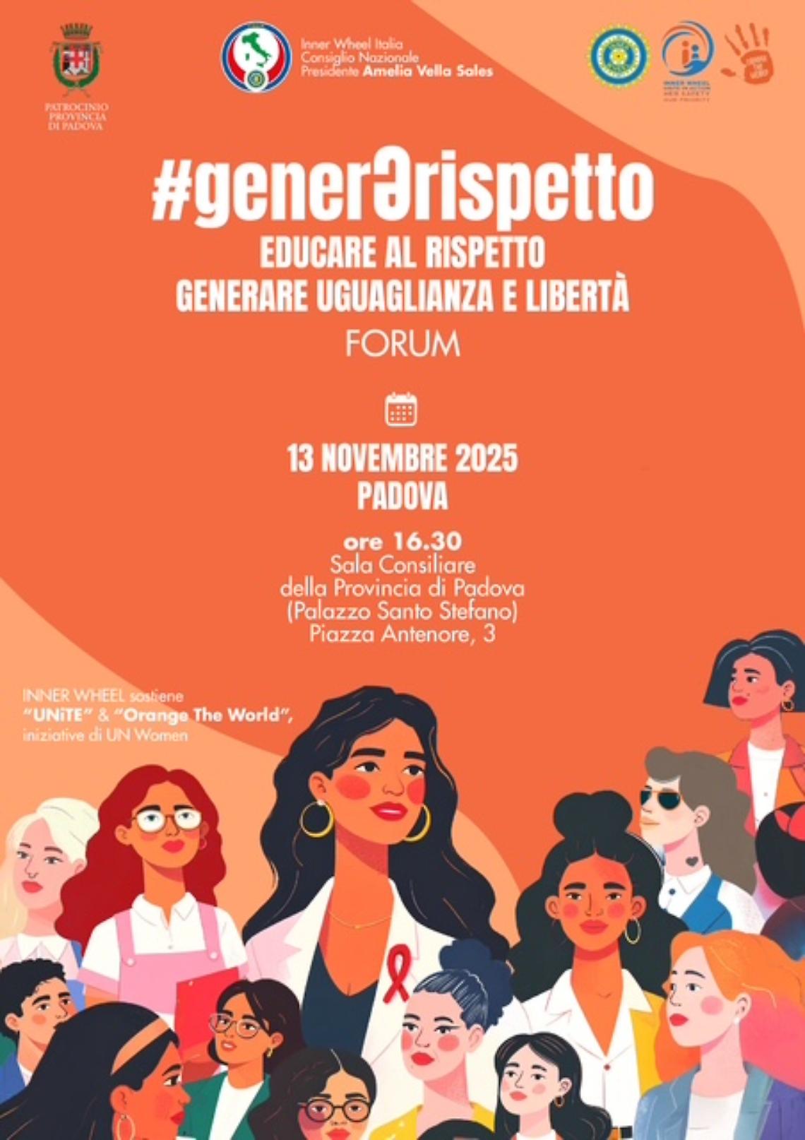 Padova accende la luce arancione: convegno #generƏrispetto per educare al rispetto e combattere la violenza di genere