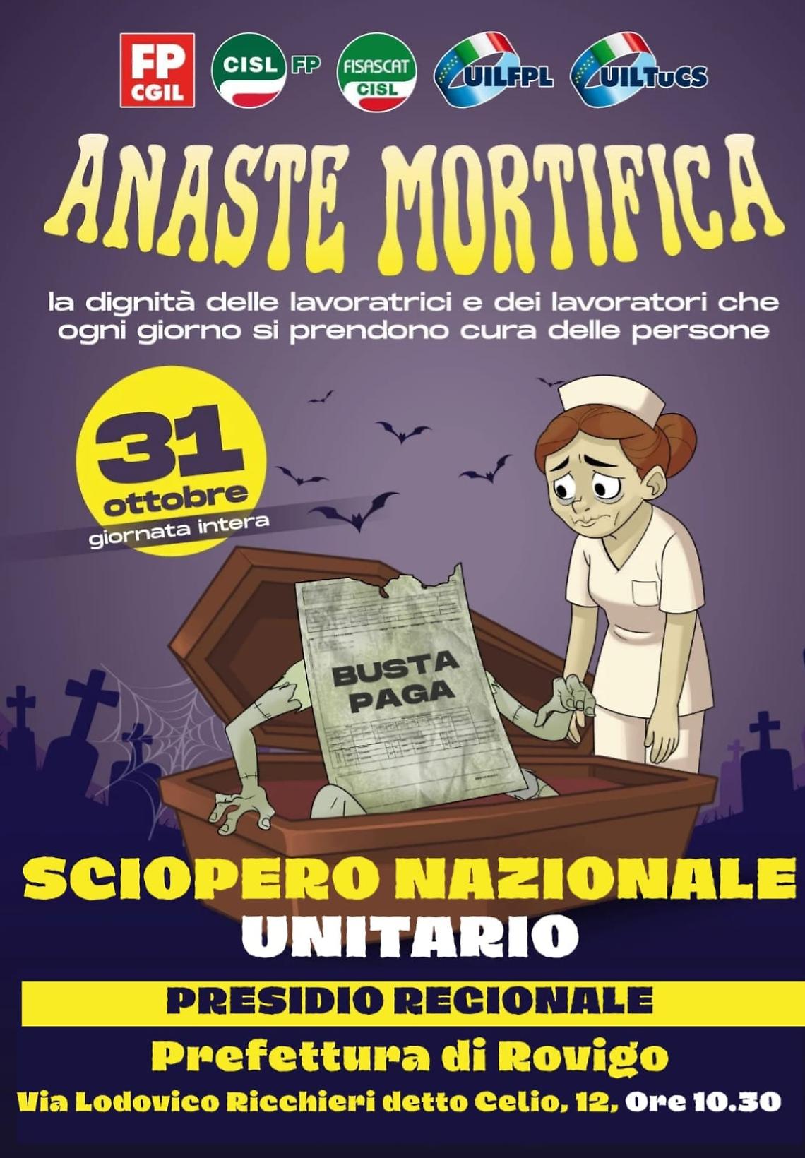 Lavoratori Anaste in Veneto in piazza: presidio a Rovigo per dignità e contratti equi