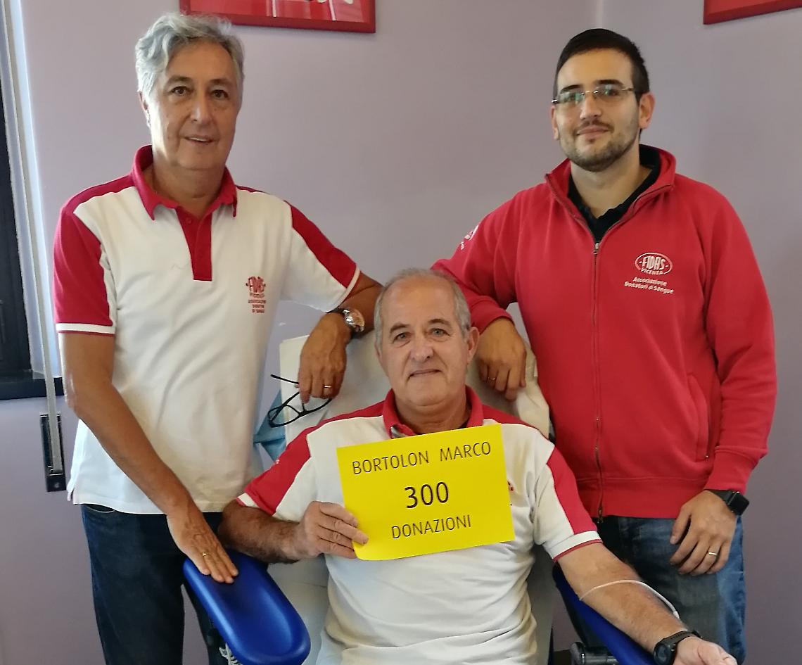 Marco Bortolon, 300 donazioni di sangue: “Ogni volta è una gioia fare del bene”