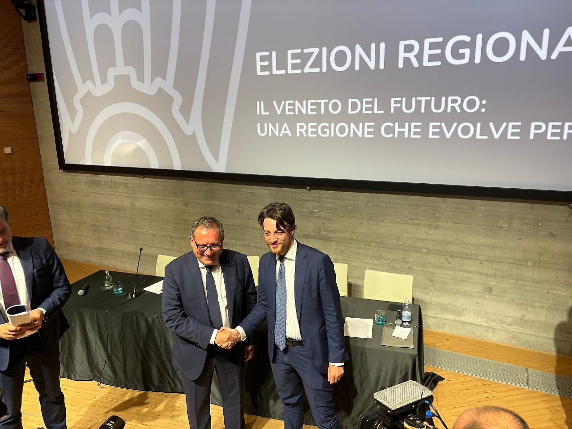 Giovanni Manildo e Alberto Stefani a Mestre