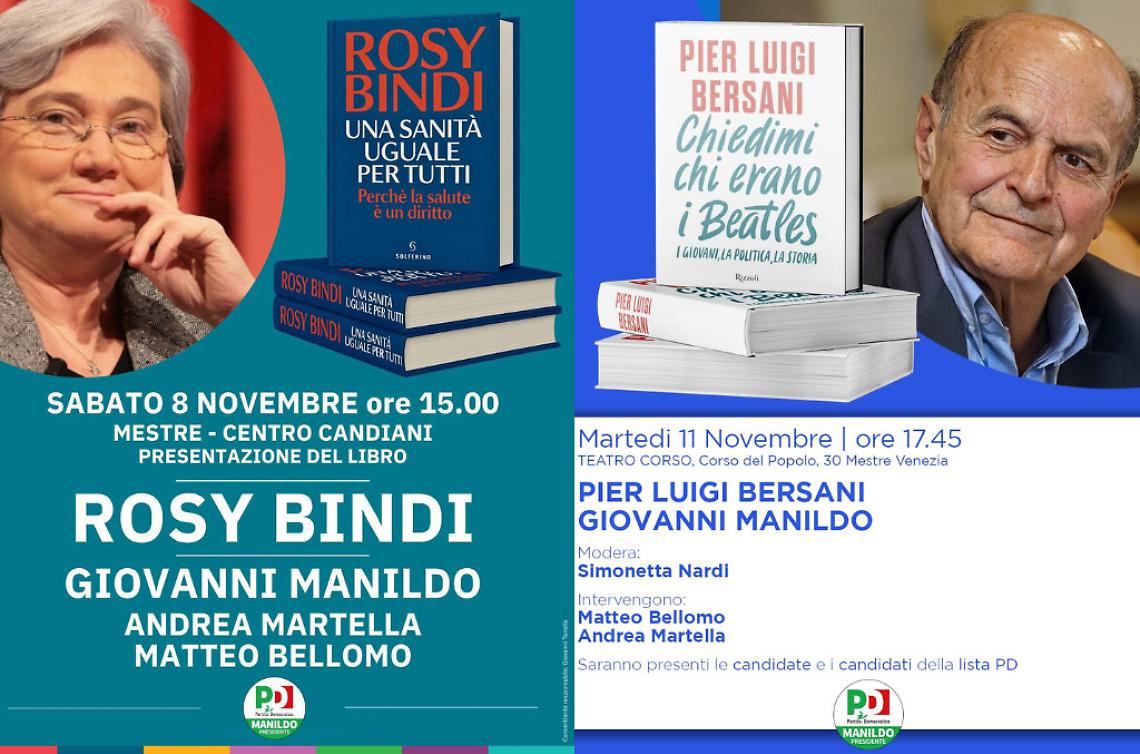 Le locandine elettorali delle due presentazioni