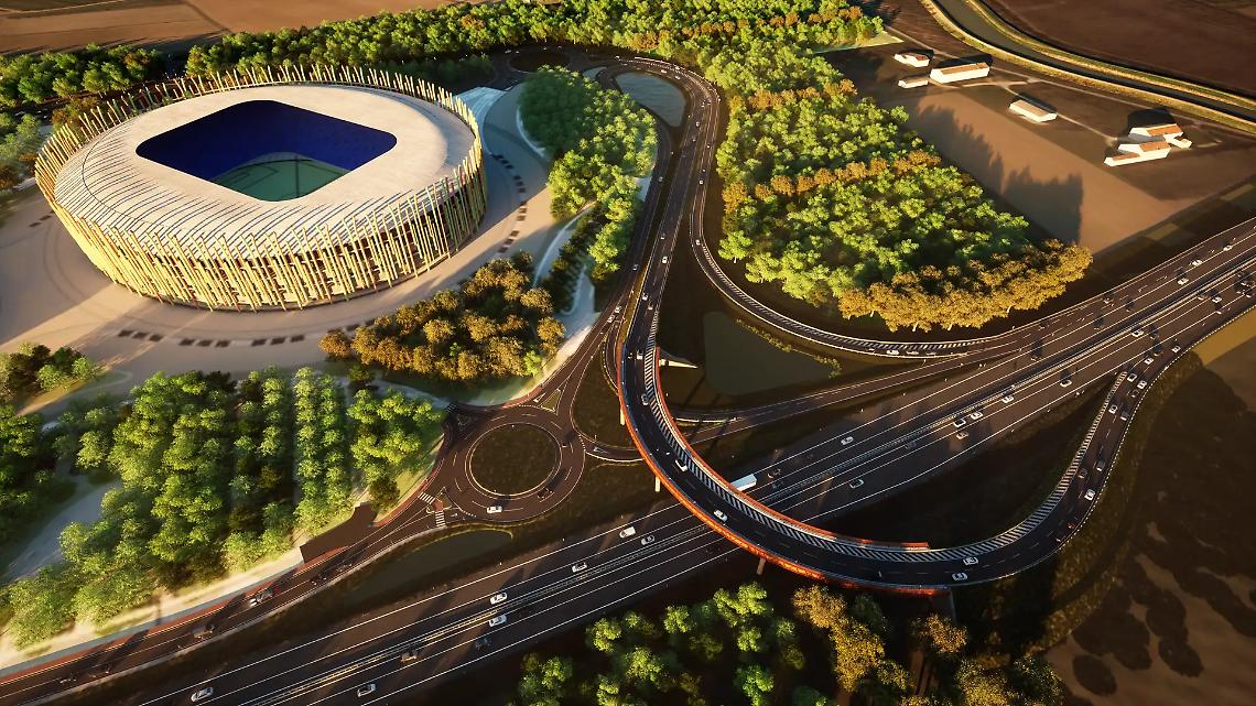 Rendering del progetto del Bosco dello Sport