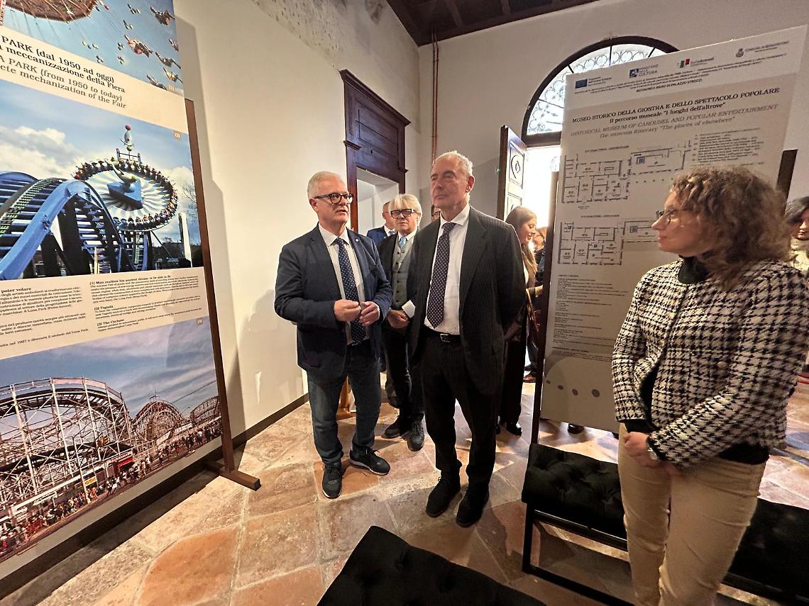 Il ministro Adolfo Urso visita il distretto della giostra nel Polesine, eccellenza del Made in Italy