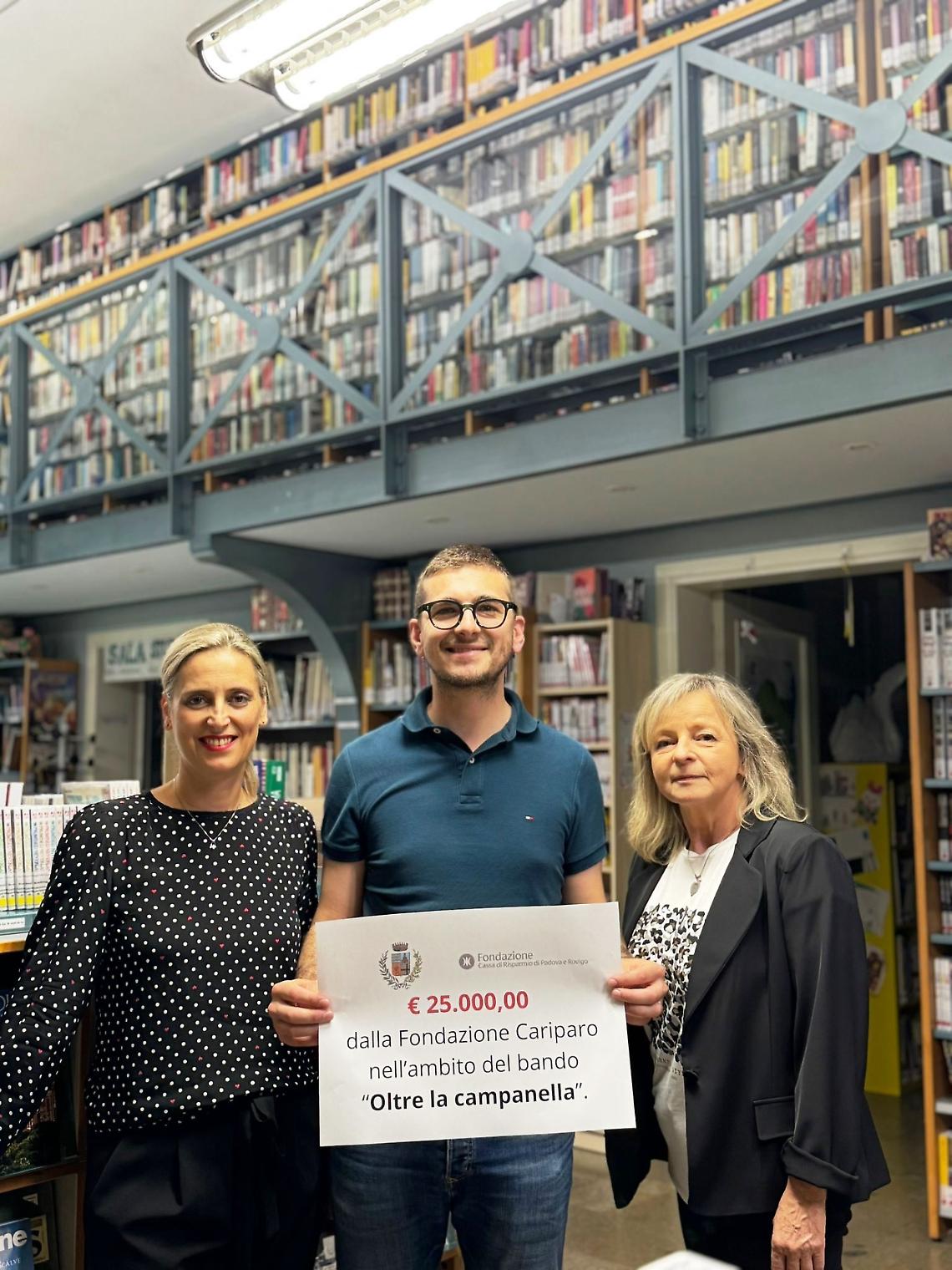 Sindaco Gianluca, Assessore cultura e istruzione Grabriella Boesso,  Erika Marchetti, consigliere con delega istruzione e cultura 