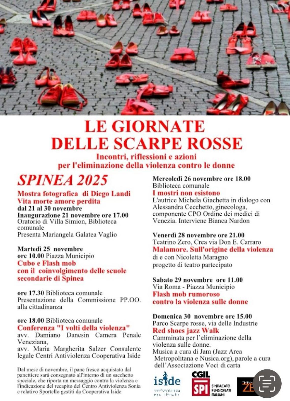 A Spinea tornano “Le Giornate delle Scarpe Rosse”: un calendario di eventi contro la violenza sulle donne