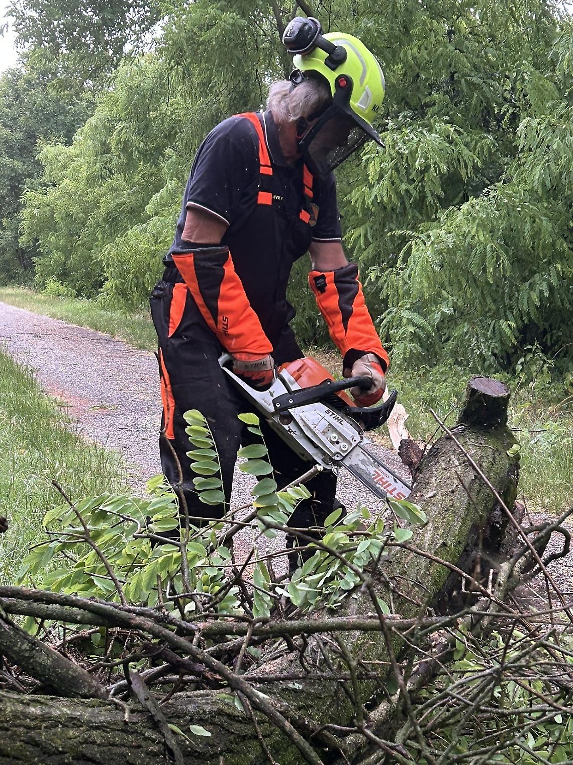 Volontari di Protezione civile in azione