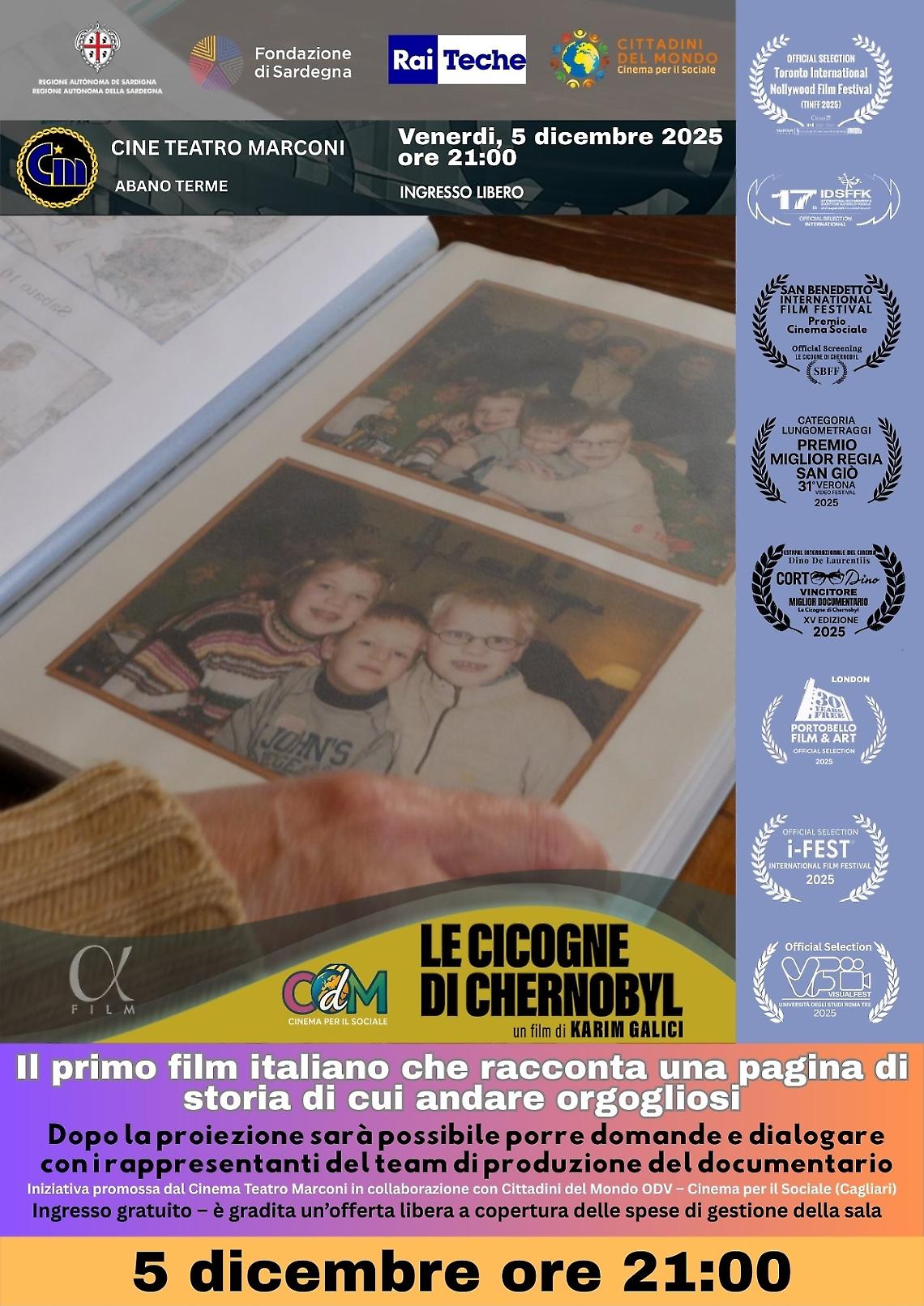 “Le Cicogne di Chernobyl” al Cine Teatro Marconi di Abano Terme