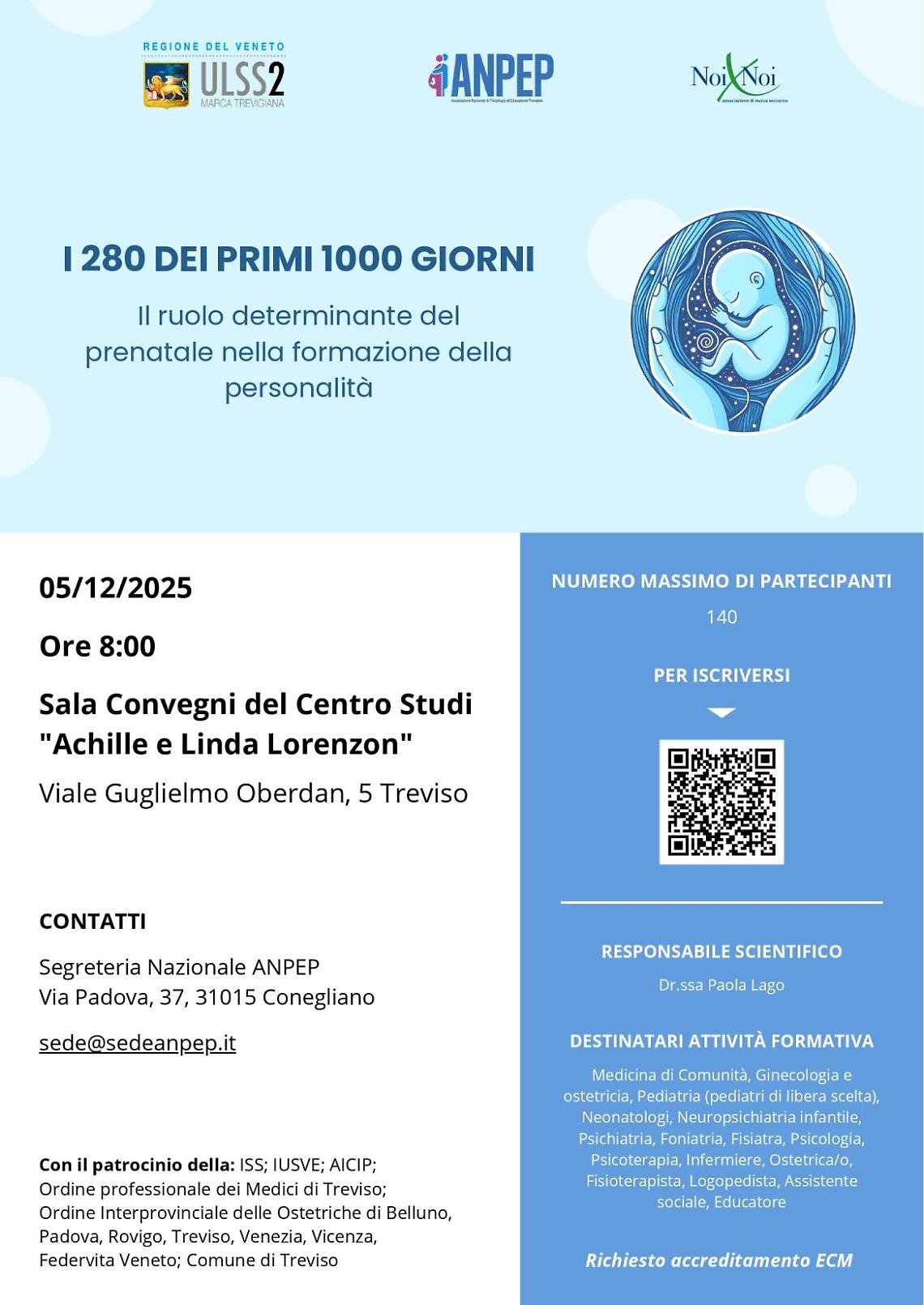 A Treviso un convegno sui “280 giorni che plasmano la vita”: riflettori sul ruolo del prenatale nello sviluppo della personalità