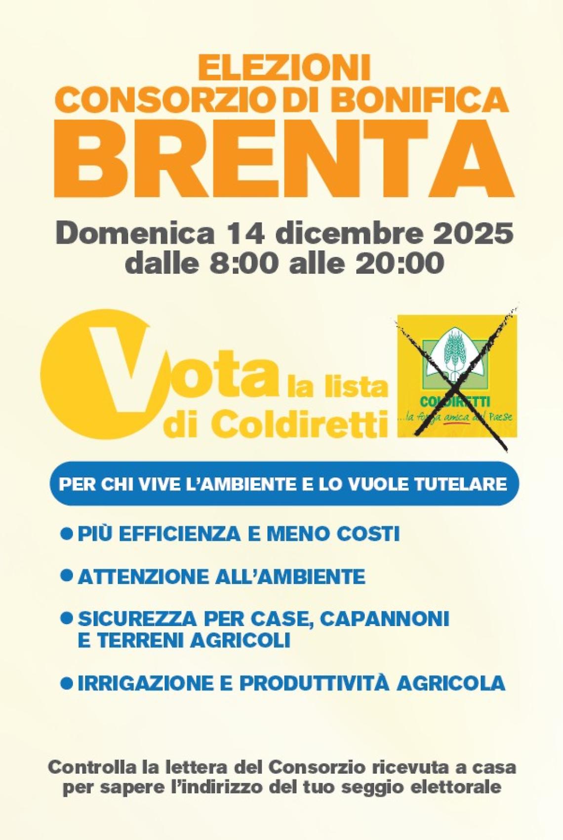 Consorzio di Bonifica Brenta al voto: Coldiretti Padova e Vicenza corrono unite