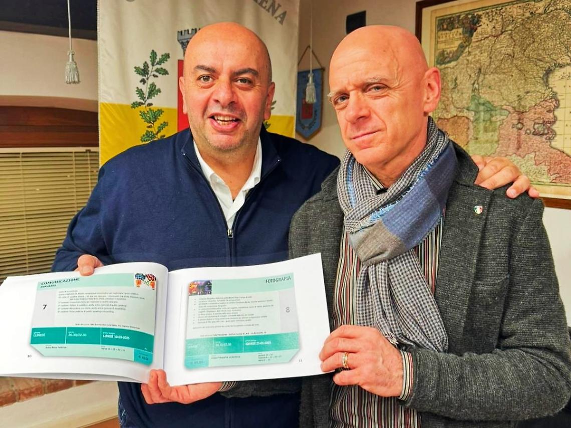 Il sindaco Stefano Tonazzo e il consigliere incaricato alla cultura Giovanni Faccin 