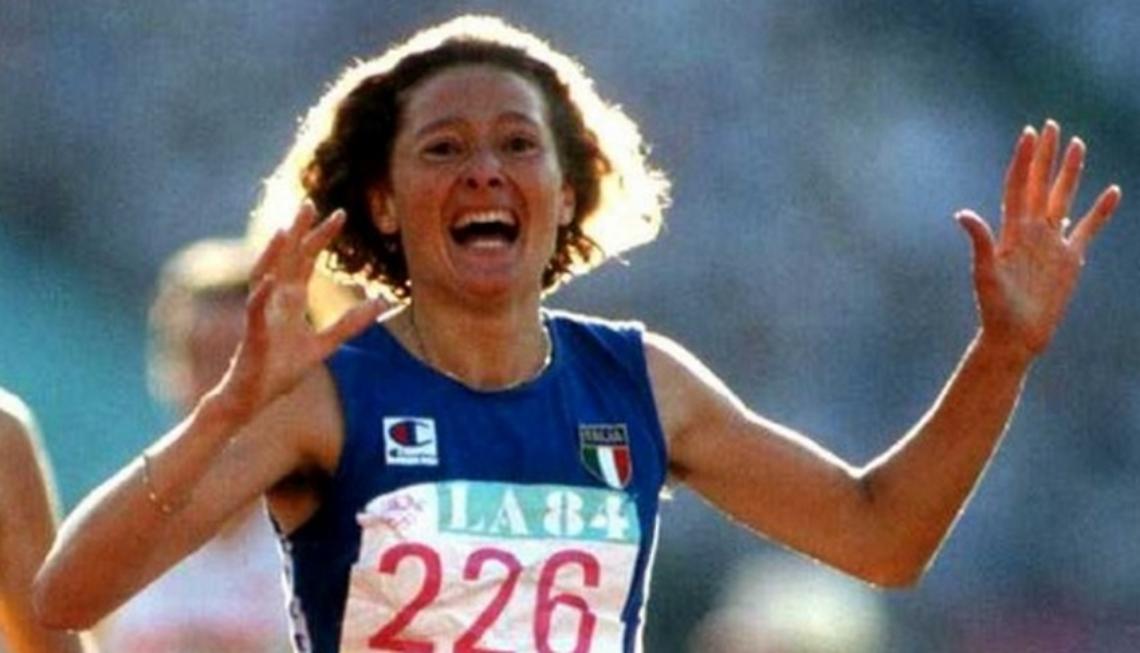 Dorio vince l'oro nei 1500 metri a Los Angeles, 1984, foto del CONI