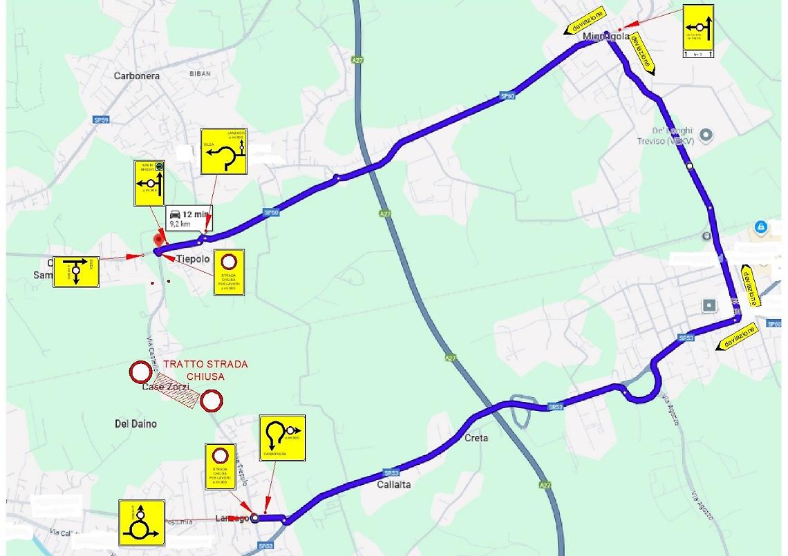 Ciclovia GiraSile, lavori al via: chiudono Via Tiepolo e Via Castello