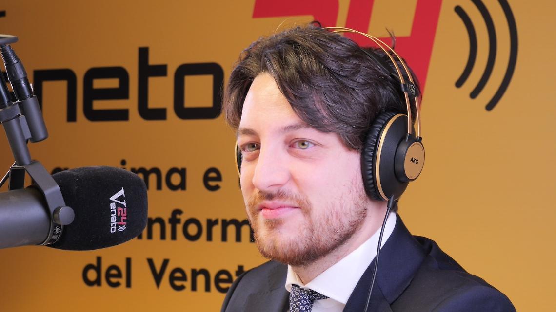 Alberto Stefani ospite della redazione di Veneto24