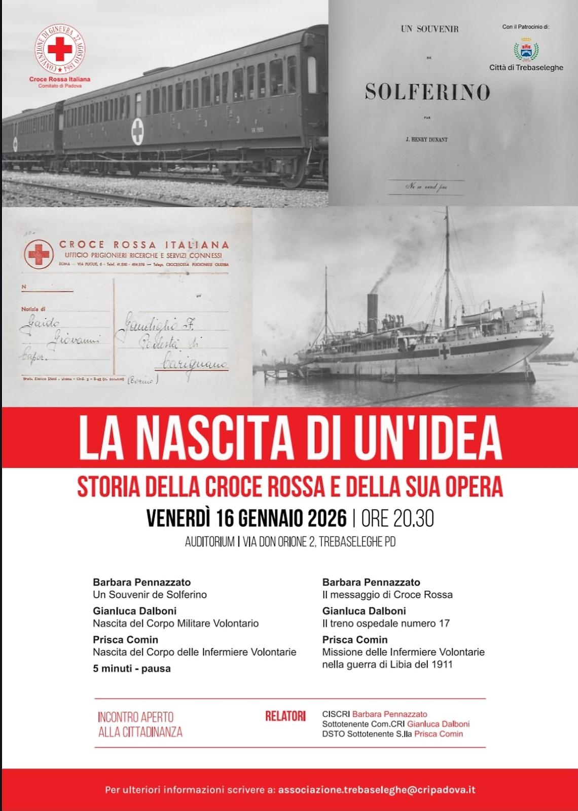 Trebaseleghe celebra la storia della Croce Rossa con un convegno pubblico