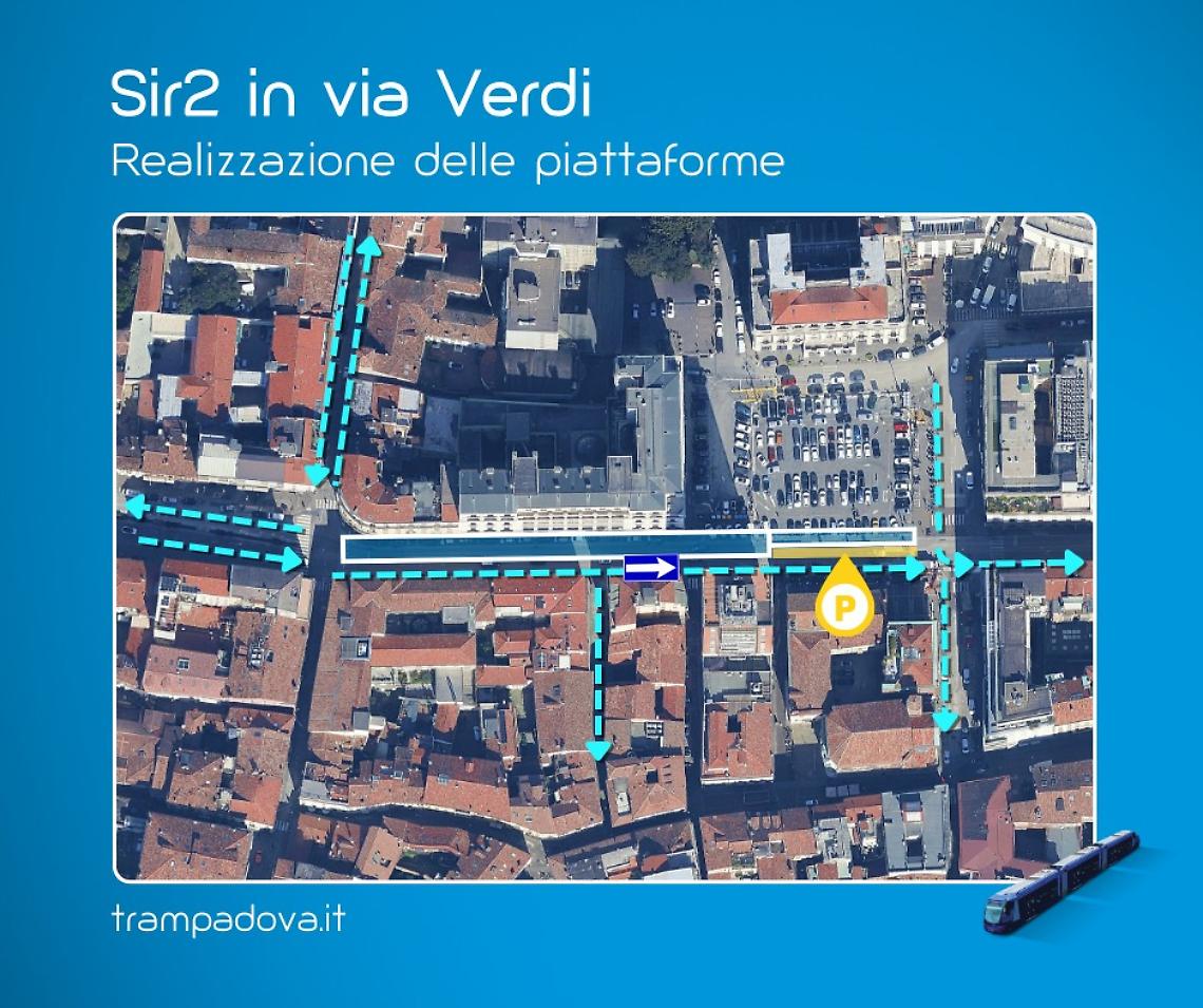 Il percorso in via Verdi