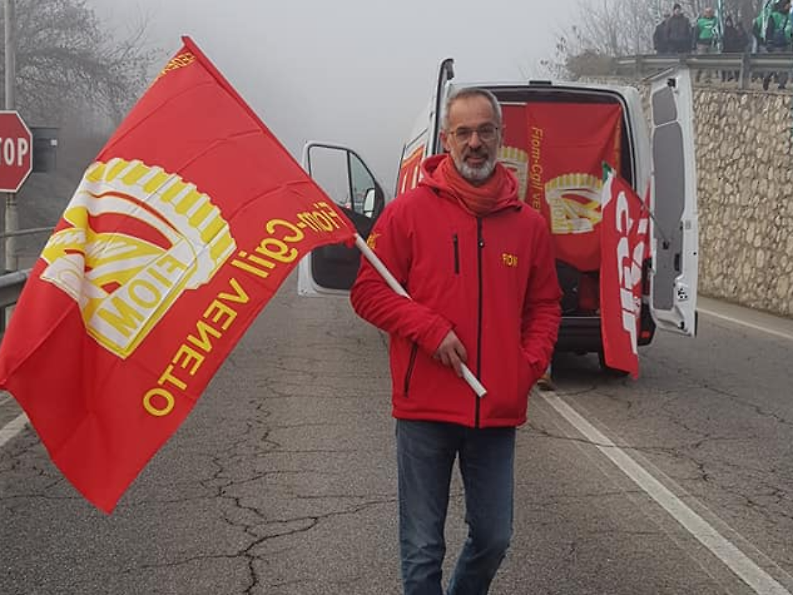 Stefano Bona, segretario della Fiom di Belluno