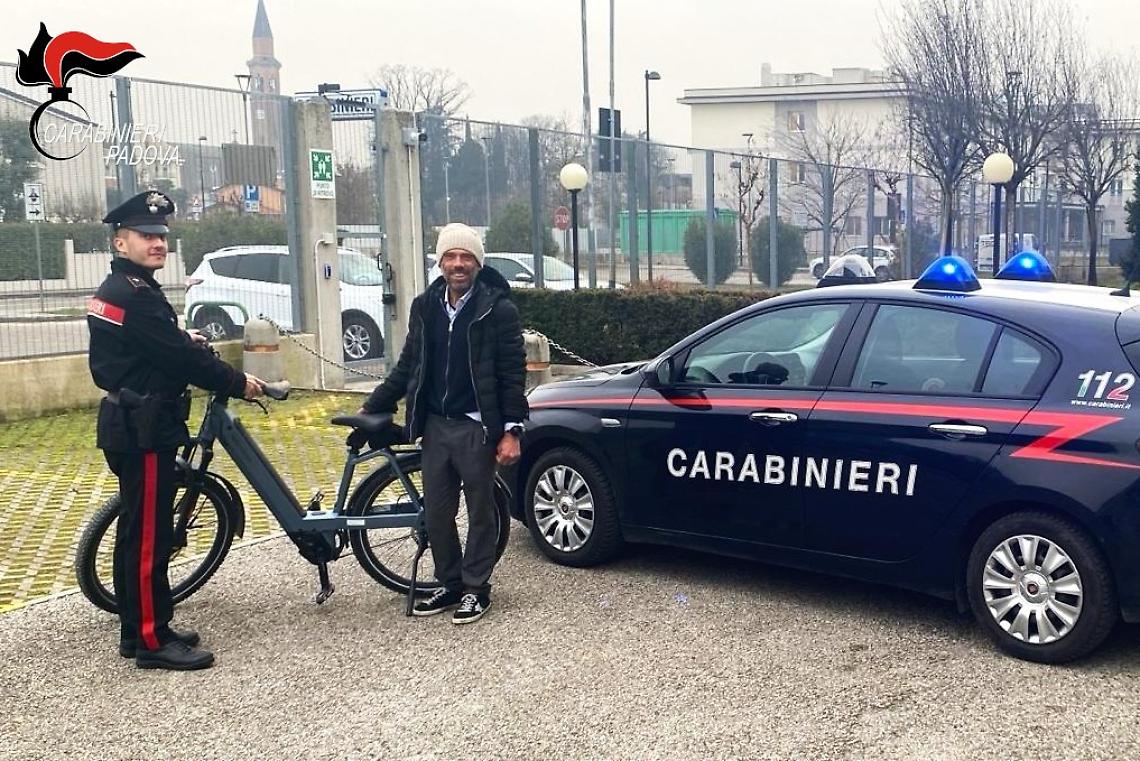 San Giorgio delle Pertiche: i Carabinieri recuperano una e-bike rubata, denunciato un 26enne