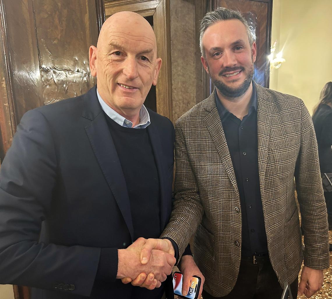 L&rsquo;assessore regionale all&rsquo;Agricoltura Dario Bond e Alex Vantini, presidente dell'associazione dei consorzi