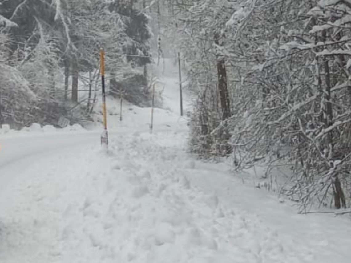 La strada durante la nevicata