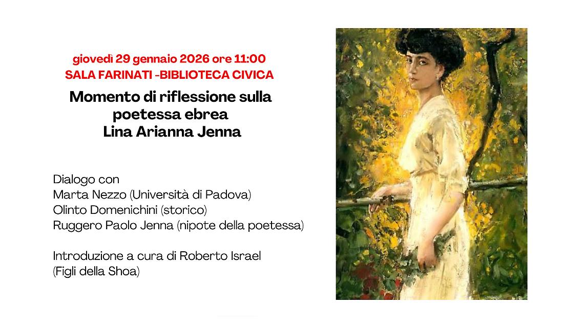 Domani  a Verona posata la pietra d'inciampo in memoria della poetessa  Lina Arianna Jenna  deportata ad Auschwitz