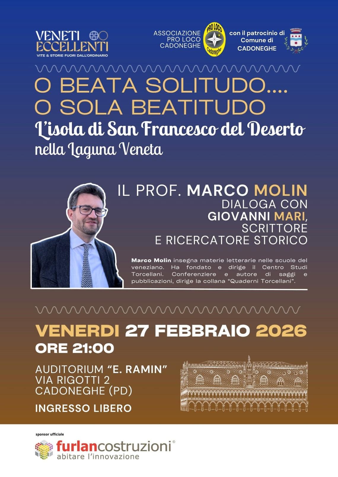 All&rsquo;Auditorium Ramin una conferenza dedicata alla storia della Laguna Veneta