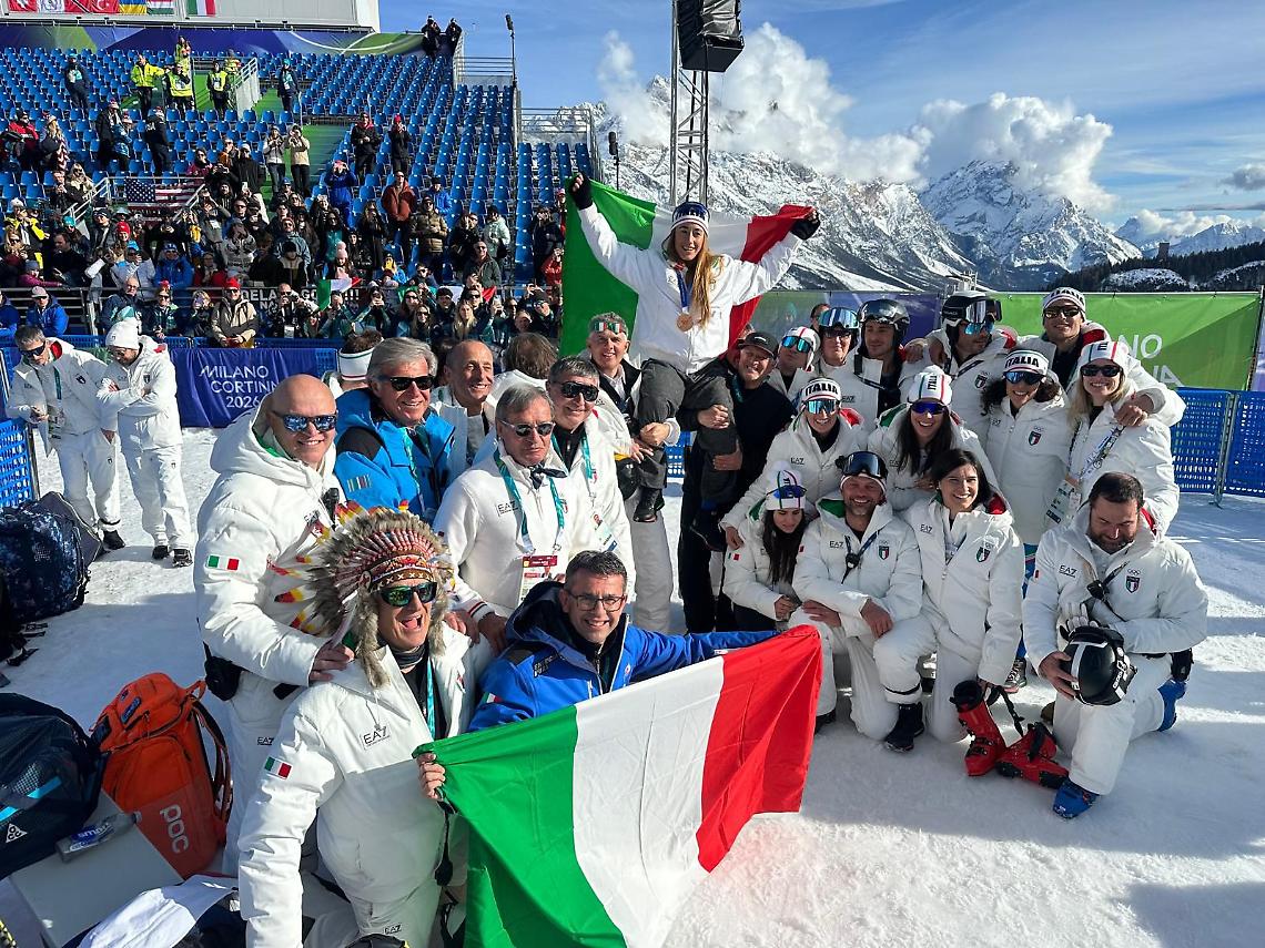Padrin sulle piste di Cortina con il Team Italia