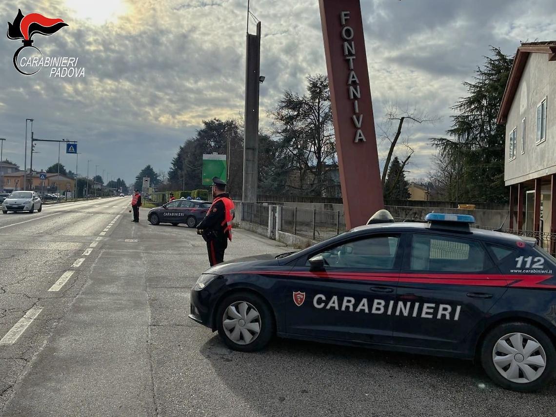 Carabinieri di Fontaniva: 72 persone identificate e 63 veicoli controllati