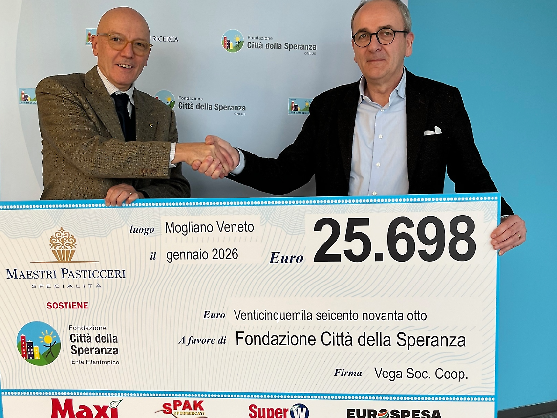 Padova, il Gruppo Vega sostiene ancora Citt&agrave; della Speranza: raccolti oltre 25.000 euro