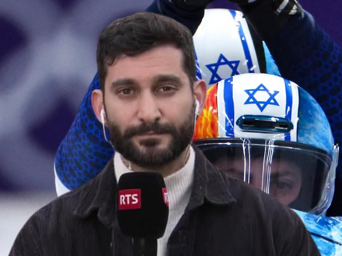 Il giornalista svizzero Stefan Renna durante la diretta