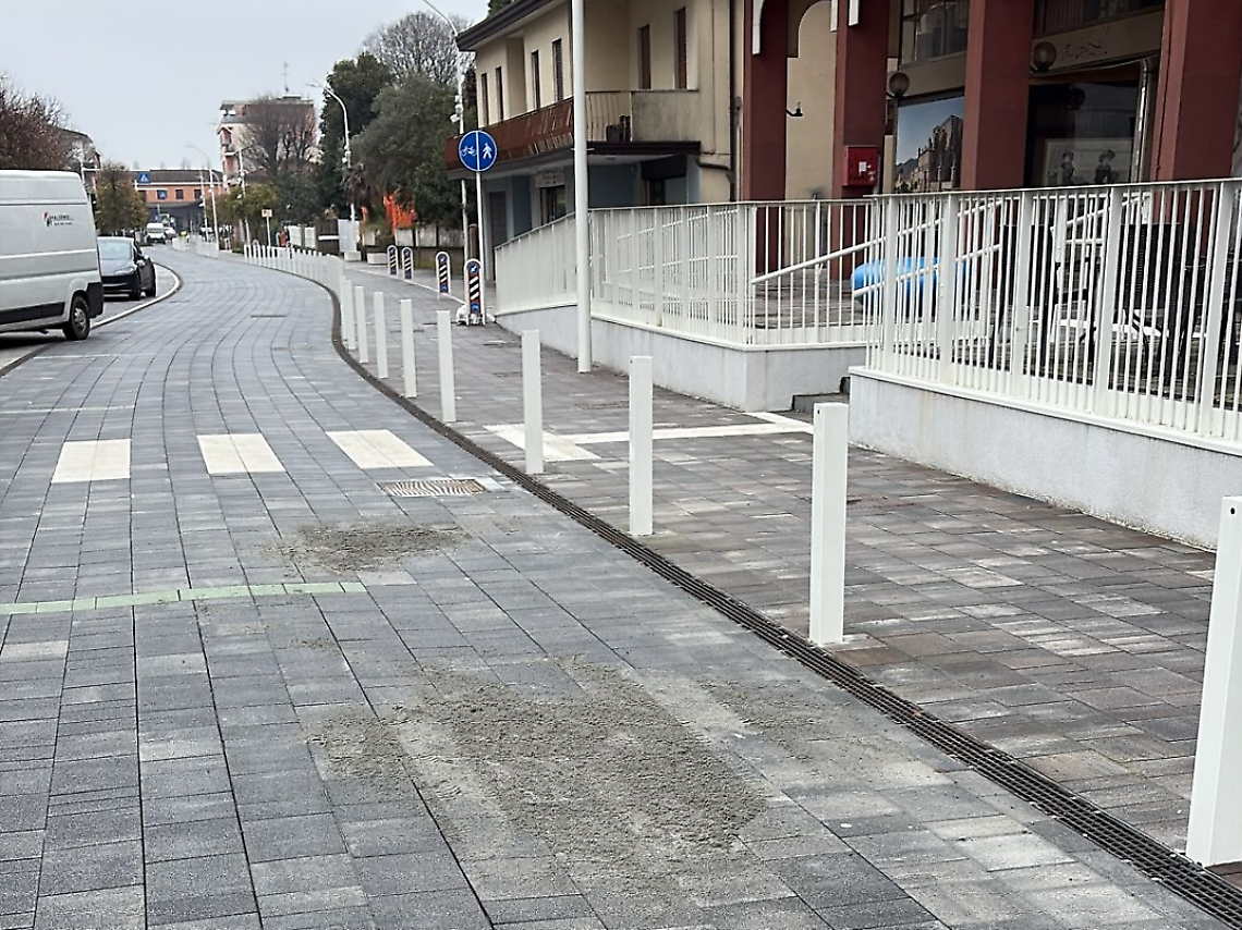 Foto del manto stradale danneggiato