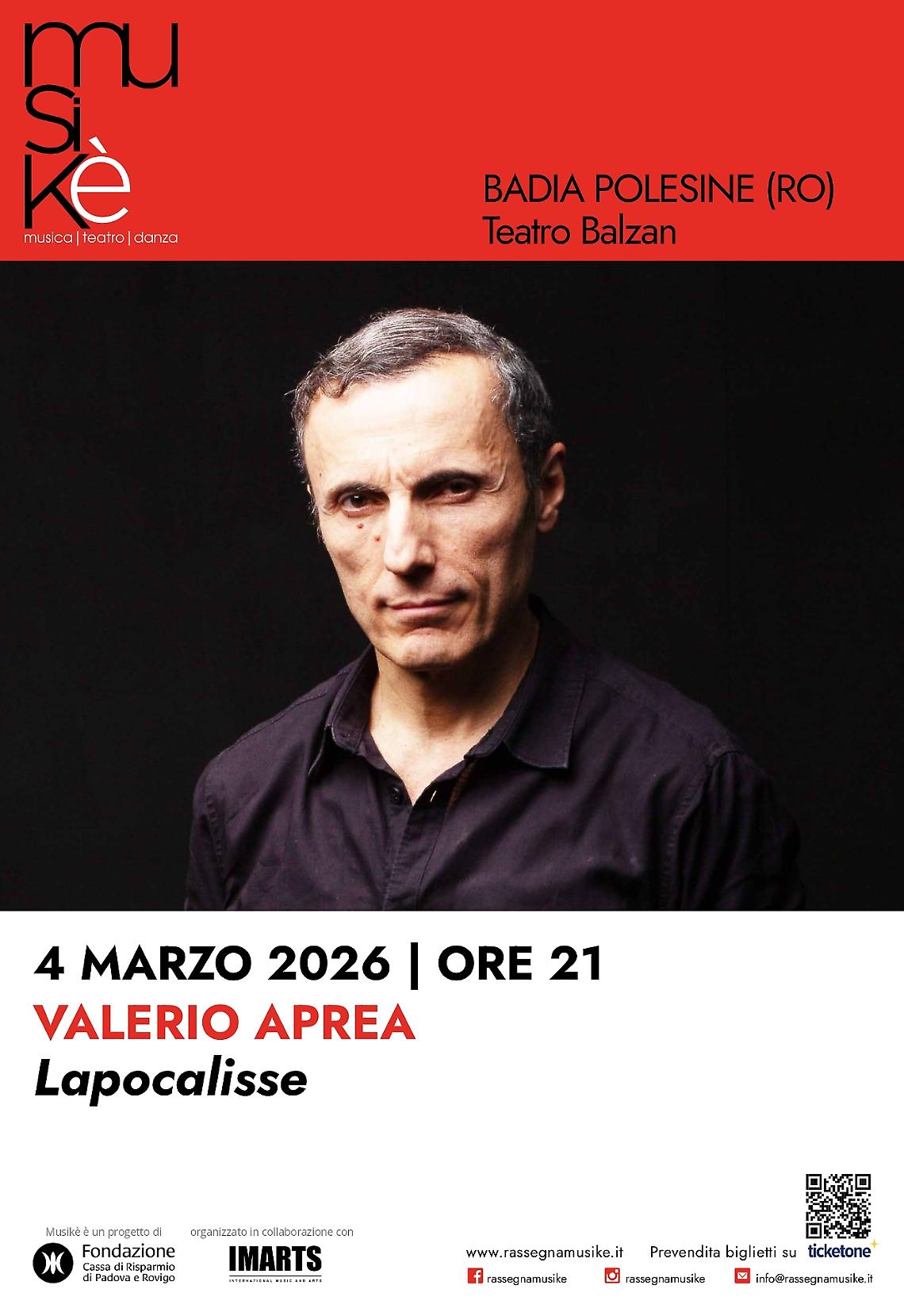 A Badia Polesine arriva &ldquo;Lapocalisse&rdquo;: Valerio Aprea porta in scena il cambiamento (a colpi di ironia)
