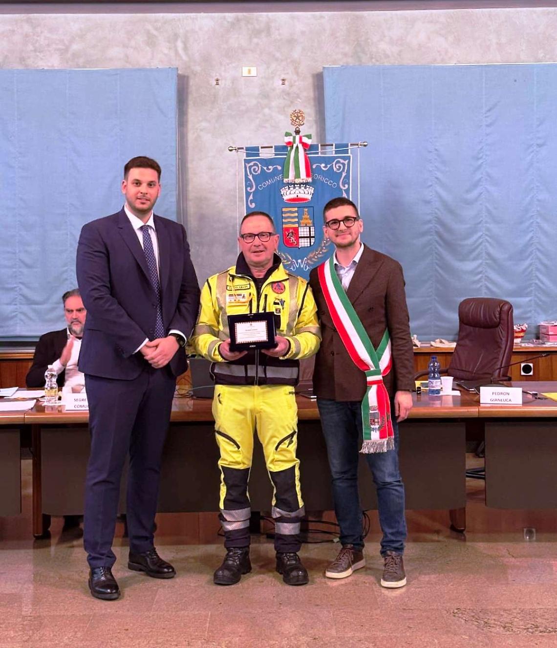 Sindaco Gianluca Pedron,  vice sindaco Riccardo&nbsp;Michelazzo e coordinatore uscente, Giovanni Favaron