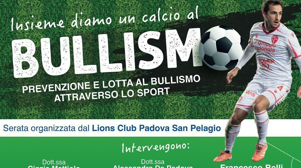 "Un calcio al Bullismo": venerd&igrave; 27 marzo incontro con Francesco Belli contro il bullismo sportivo