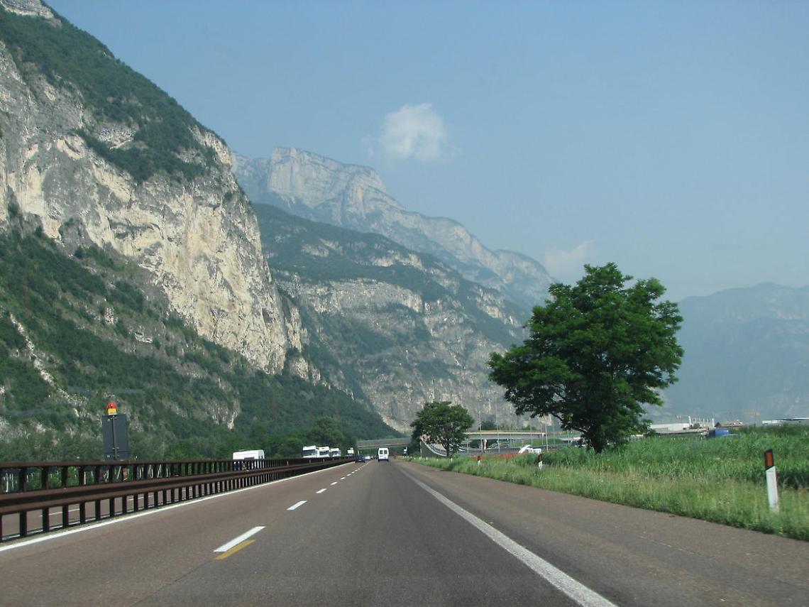 Il tratto di A22 tra Trento e Rovereto