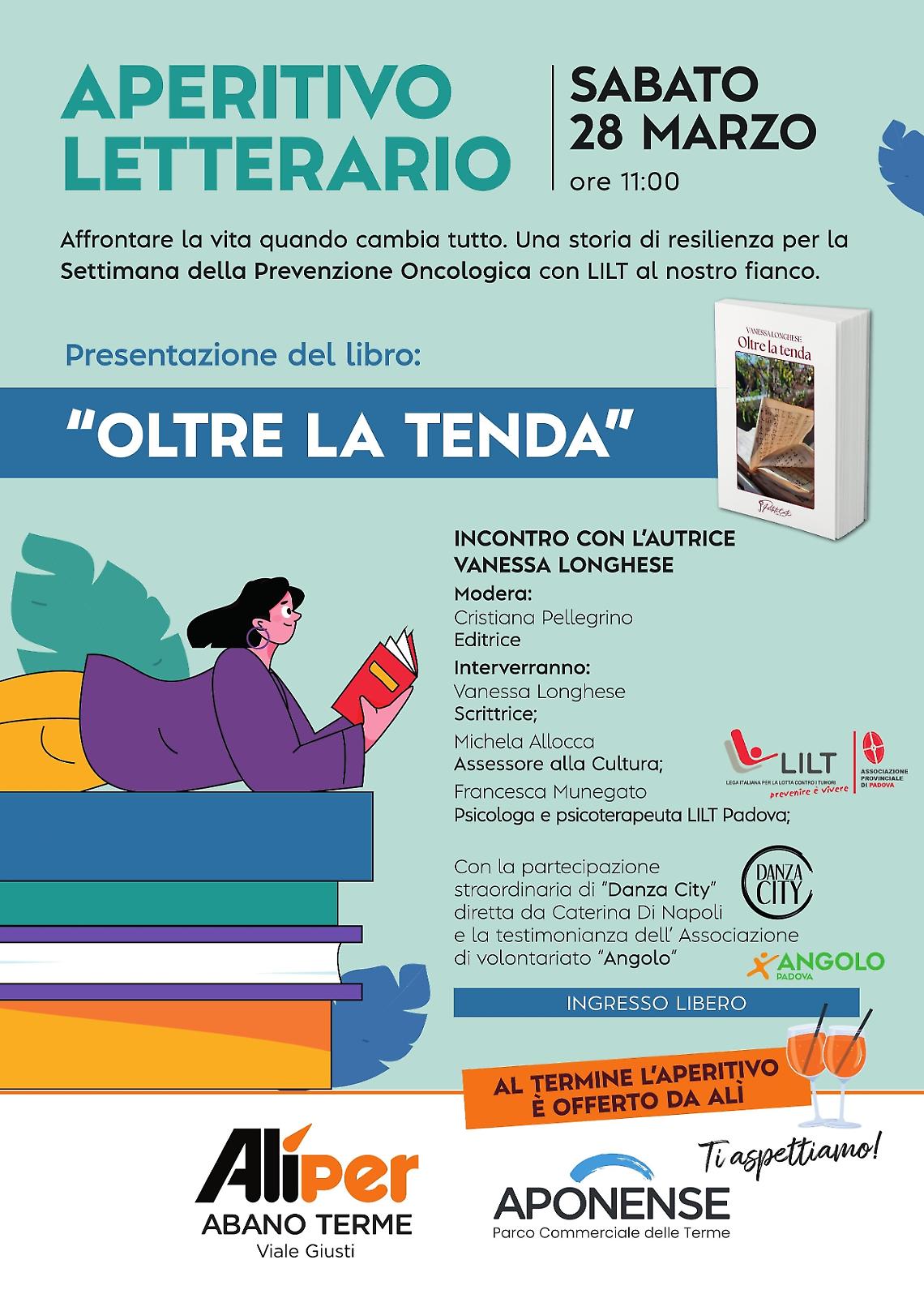 Abano, aperitivo letterario di Al&igrave;: un evento per la settimana della prevenzione oncologica