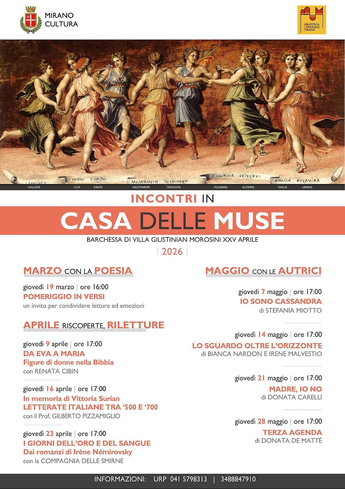 Incontri in Casa delle Muse: la primavera della letteratura al femminile a Mirano