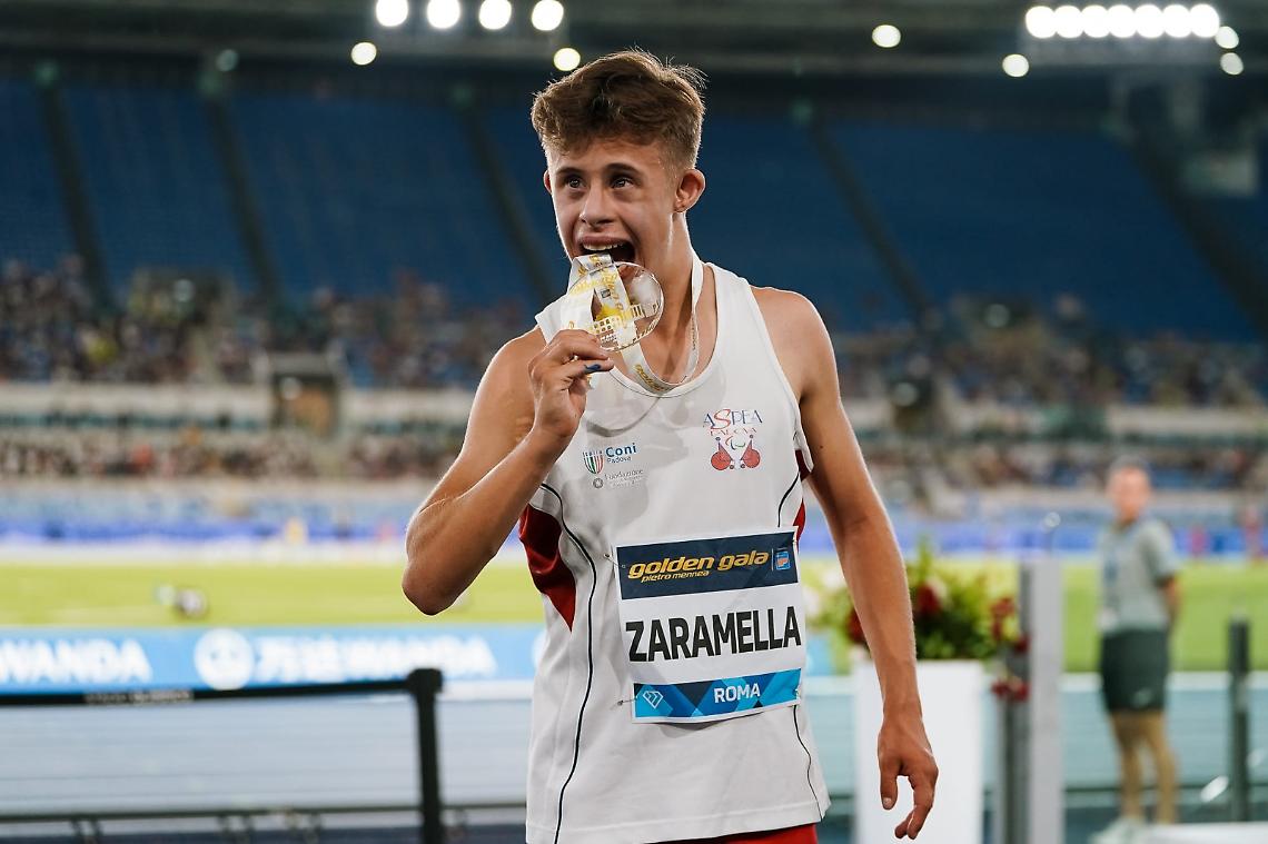 Giovanni Zaramella durante una gara a Roma