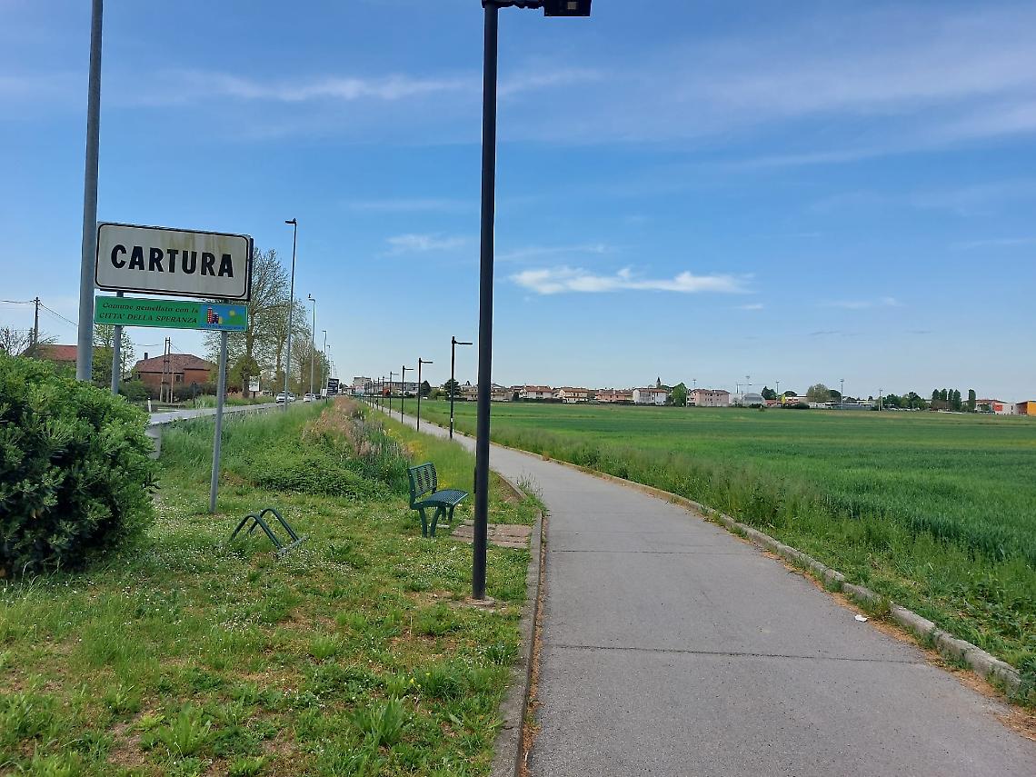 La pista ciclabile lungo la strada provinciale 92