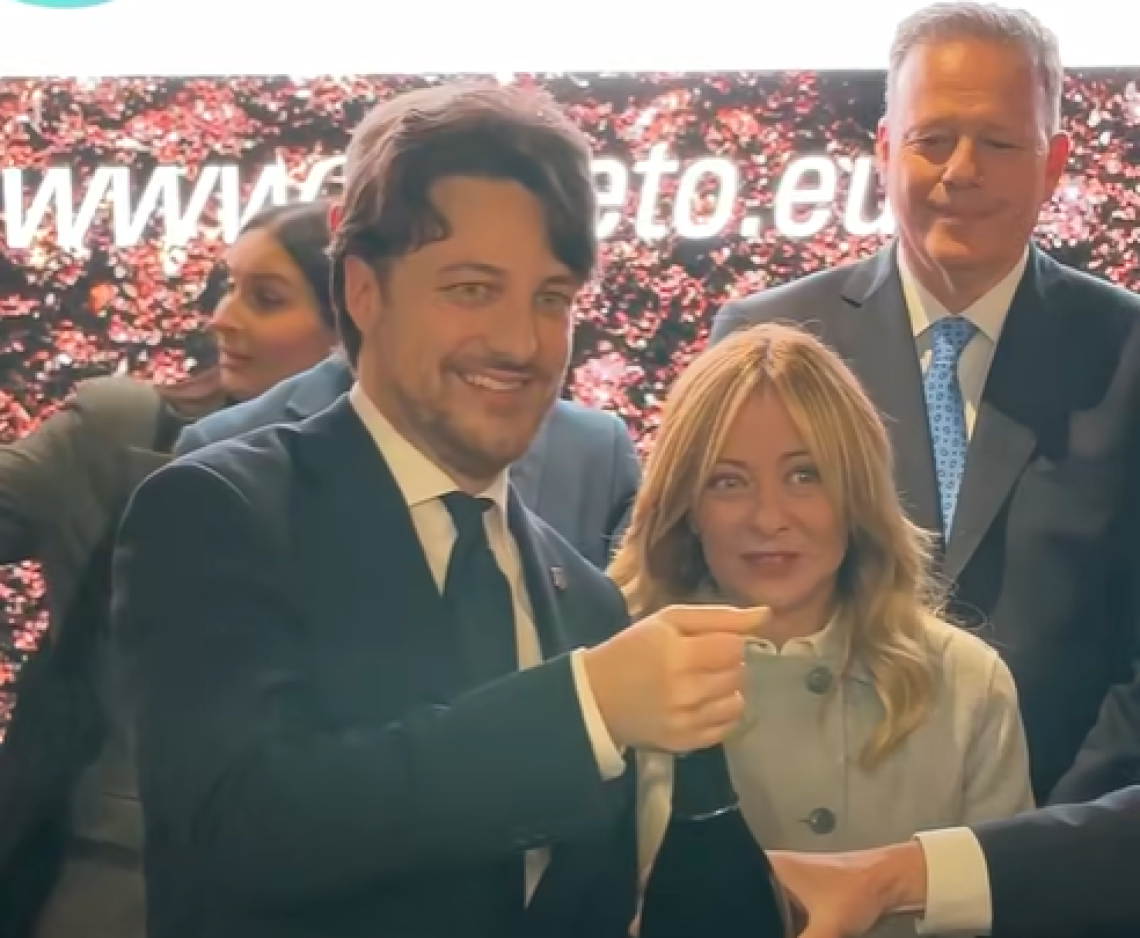 Stefani al Vinitaly con Giorgia Meloni