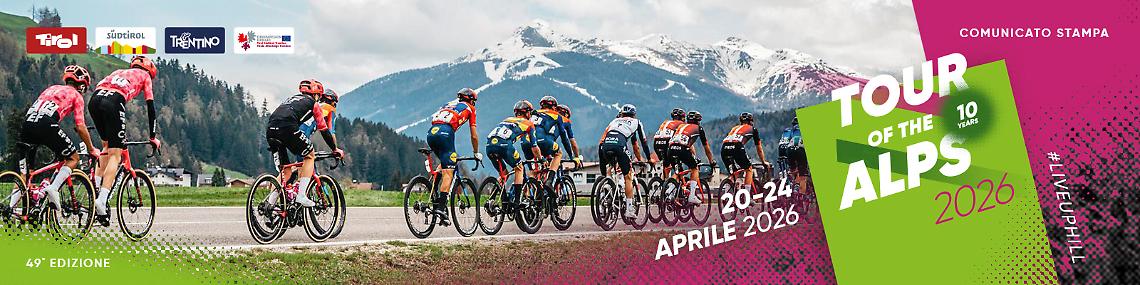 Tour of the Alps 2026: il via il 20 aprile da Innsbruck, il Trentino protagonista assoluto