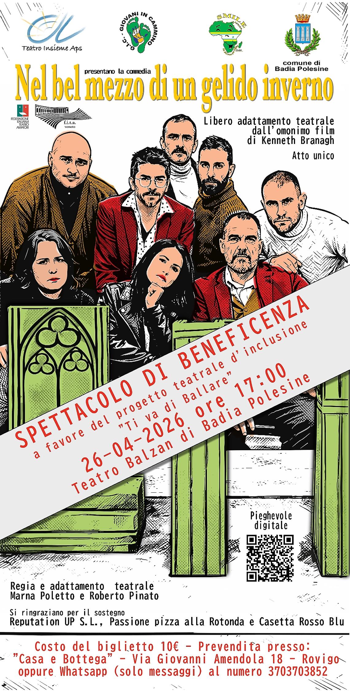 Badia Polesine, il teatro racconta la fragilit&agrave; umana con &ldquo;Nel bel mezzo di un gelido inverno&rdquo;