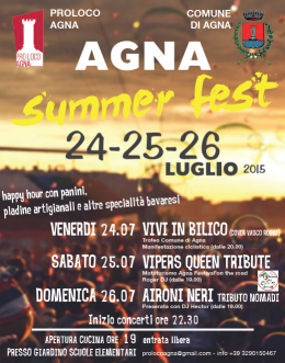 Agna Summer Festival, il programma delle iniziative