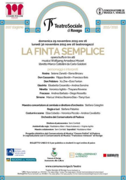 Teatro Sociale di Rovigo, i ragazzi del conservatorio portano Mozart in scena