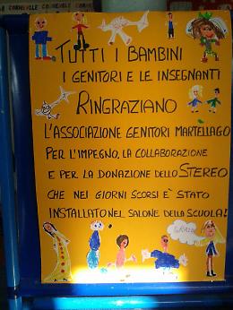 Martellago, l'Associazione Genitori dona un impianto hi-fi alla scuola materna