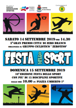 In arrivo la X edizione della Festa dello Sport di Zero Branco