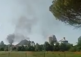 Monselice, incendio alla Cementeria Buzzi