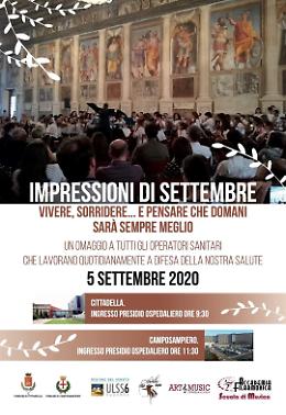 Impressioni di settembre, doppio concerto-omaggio ai sanitari dell'Ulss 6 Euganea
