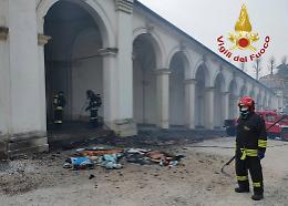 Coperte a fuoco a Monte Berico: rovinato un affresco dei portici