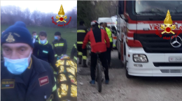 Schio, ragazzino cade nel bosco con la mountain bike. Salvato dai pompieri