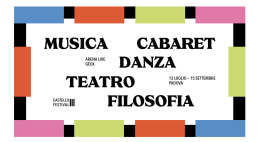 Padova, Castello Festival: una ricca programmazione per inizio settembre